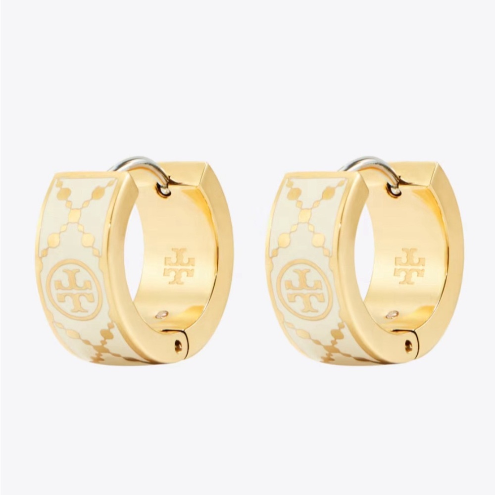 TORY BURCH SMALL T MONOGRAM HOOP EARRING ✨